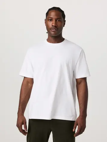 Vuori MEN'S SHORT SLEEVE VUORI HEAVYWEIGHT COTTON RELAXED FIT TEE WHITE