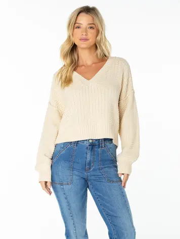 Roxy WOMEN'S STUDY HALL SWEATER PARCHMENT SOLID
