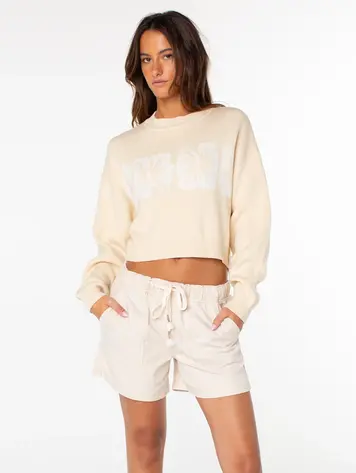 Roxy WOMEN'S HIBISCUS HARMONY SWEATER PARCHMENT HIBISCUS