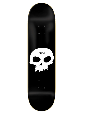 Zero skateboards PLANCHE SINGLE SKULL BLACK/WHITE 8.25"
