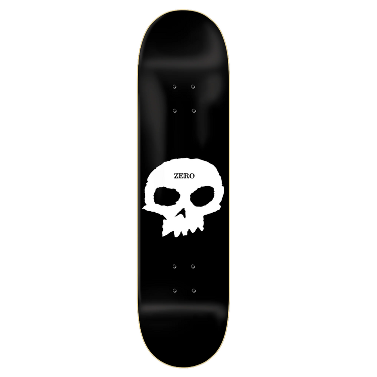 Zero skateboards SINGLE SKULL DECK BLACK/WHITE 8.25"