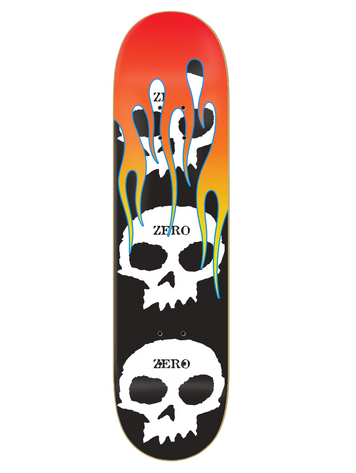 Zero skateboards 3 SKULL WITH FLAMES DECK 8.25"