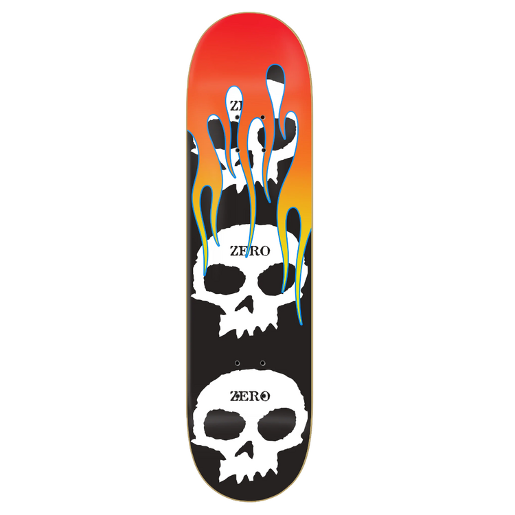 Zero skateboards 3 SKULL WITH FLAMES DECK 8.25"