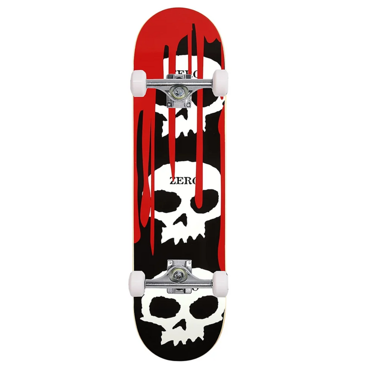 Zero skateboards 3 SKULL SKATEBOARD COMPLET BLACK DIPPED 8"