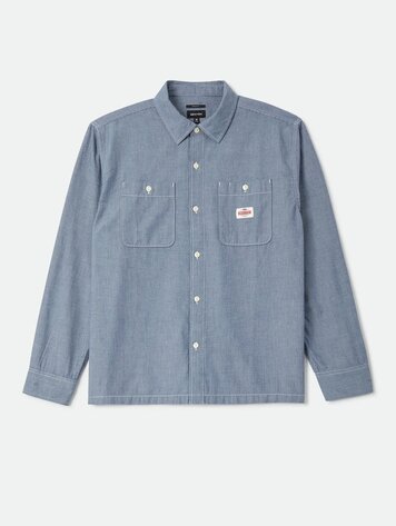 Brixton MEN'S TRADEMARK SHIRT BLUE CHAMBRAY MICRO STRIPE