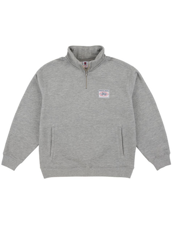 LOVIAH HOMMES ON THE BLOCK QUARTER ZIP HEATHER GREY