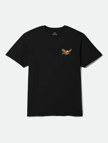 Brixton MEN'S BLAZING STANDARD T-SHIRT BLACK WORN WASH