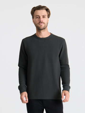 Roark HOMMES WELL WORN THERMAL LONG SLEEVE TEE ONYX
