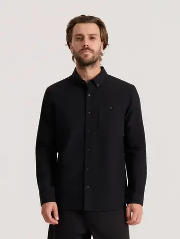 Roark HOMMES SCHOLAR BUTTON UP SHIRT SOLID BLACK