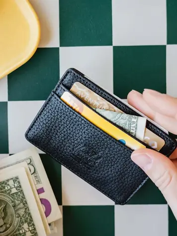 Herschel VEGAN LEATHER CHARLIE CARDHOLDER WALLET BLACK