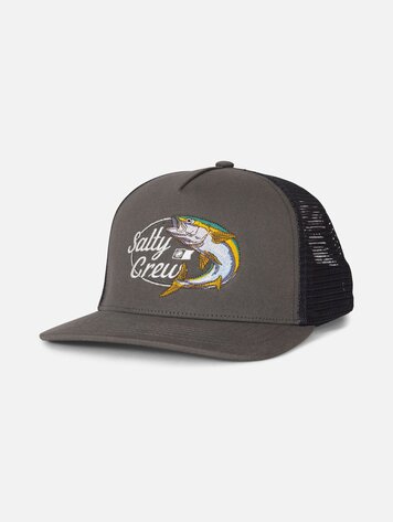 Salty crew HOMMES YELLOW TAILED TRUCKER HAT DARK GREY