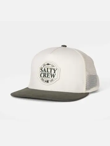 Salty crew MEN'S SPLIT FILL TRUCKER HAT OFF WHITE/GREEN