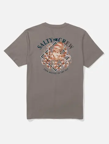 Salty crew HOMMES OCTOPOD CREW TEE CINDER