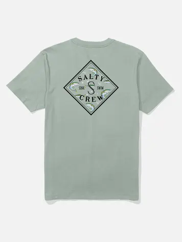 Salty crew HOMMES TIPPET FILL CREW TEE AQUA GREY
