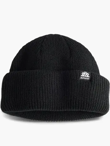 AUTUMN MEN'S DOUBLE ROLL BEANIE BLACK