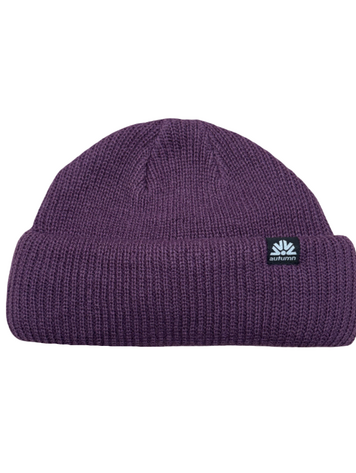 AUTUMN MEN'S DOUBLE ROLL BEANIE PLUM