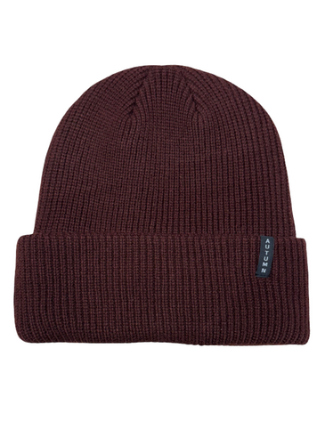 AUTUMN HOMMES SELECT SOLID BEANIE OXBLOOD