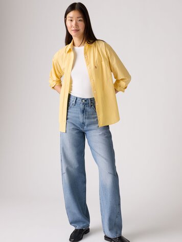 Levis FEMMES CINCH BARREL 31 JEANS LET LOVE IN
