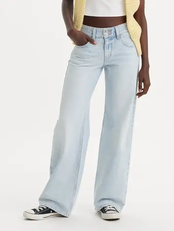 Levis WOMEN'S SUPERLOW LOOSE 32 JEANS ABRAIDED ART