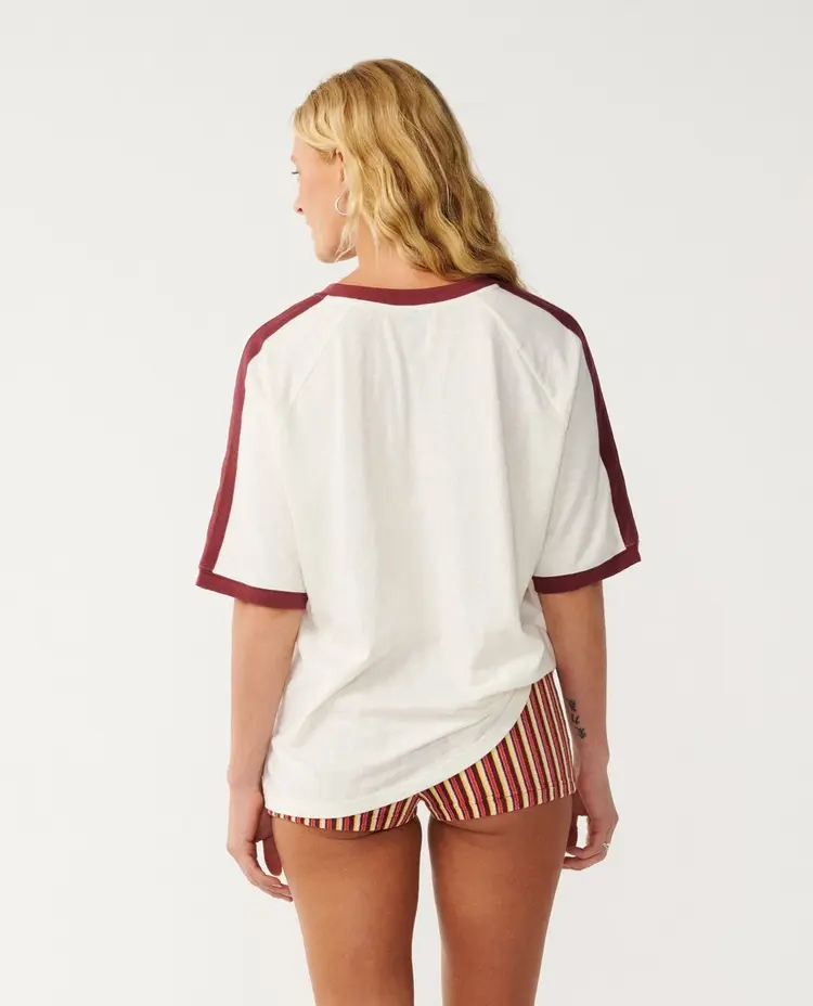 RIP CURL FEMMES SURF CO OVERSIZE V NECK TEE