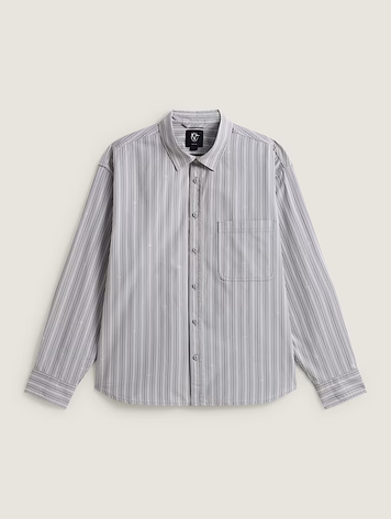 Vans HOMMES VANS X ROWAN STRIPED LONG SLEEVE SHIRT LIGHT GREY