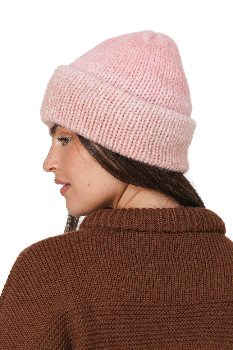 Notice the reckless WOMEN'S PINK HAZE MOHAIR BEANIE