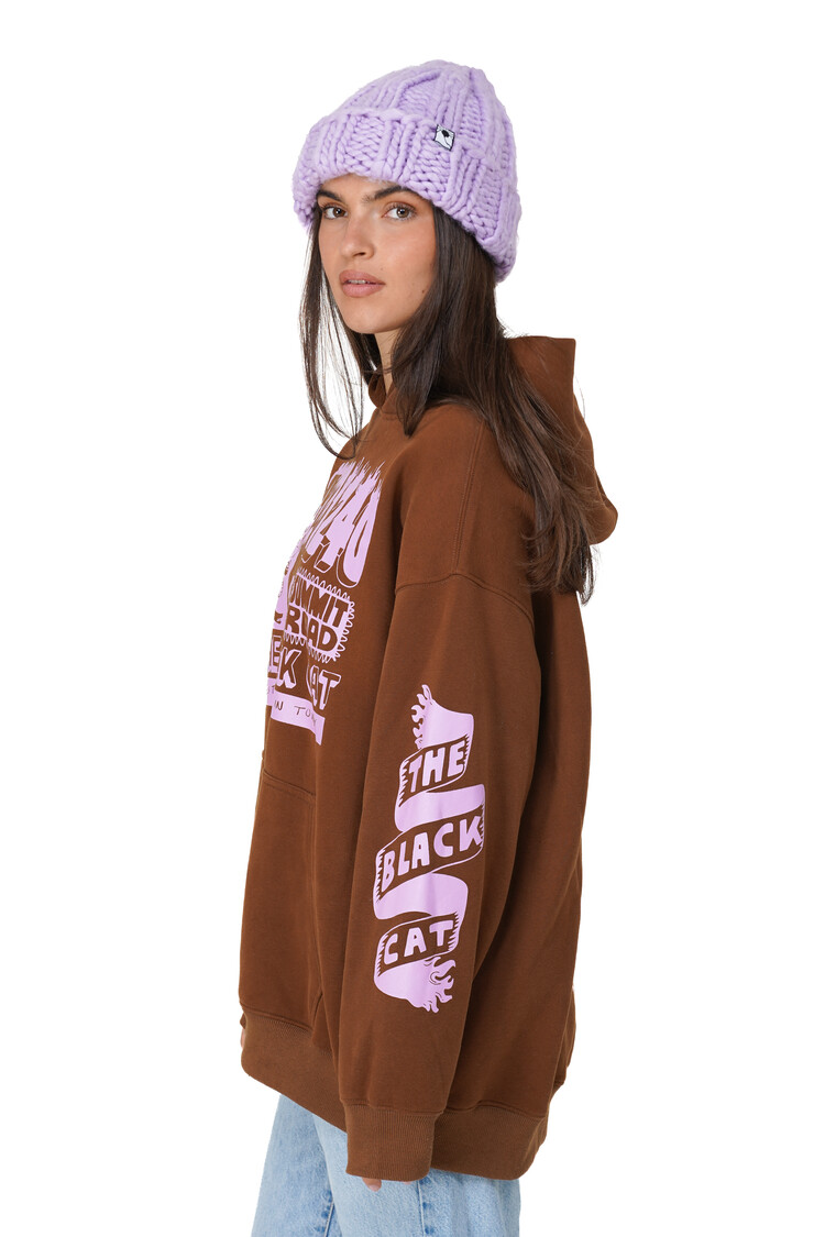 Notice the reckless WOMEN'S BLACK CAT OVERSIZED HOODIE