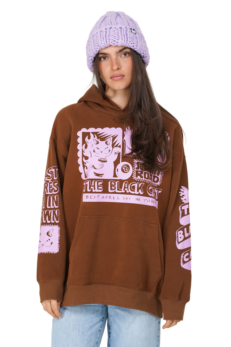 Notice the reckless WOMEN'S BLACK CAT OVERSIZED HOODIE