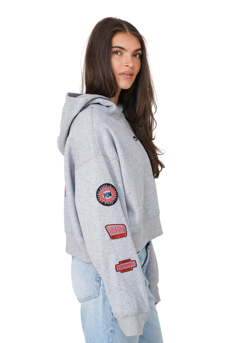 Notice the reckless FEMMES SKI TRIP CROPPED HOODIE