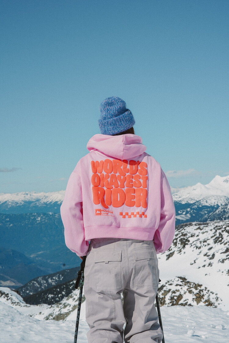 Notice the reckless FEMMES OKAYEST RIDER CROPPED HOODIE