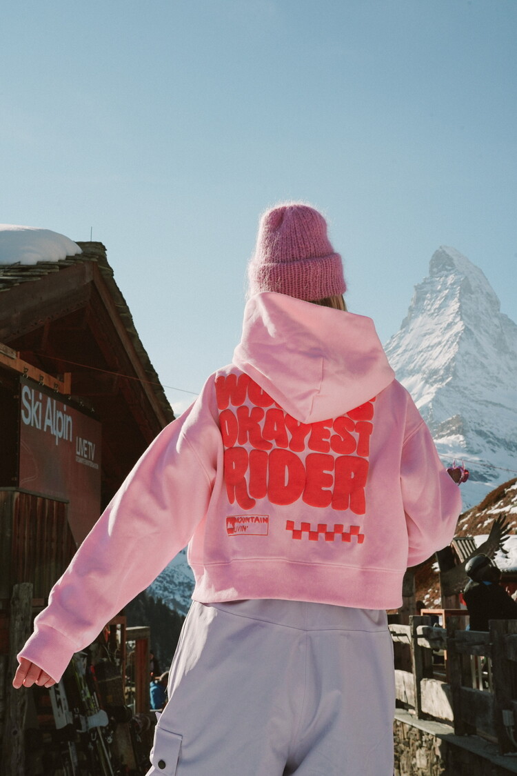 Notice the reckless WOMEN'S OKAYEST RIDER CROPPED HOODIE