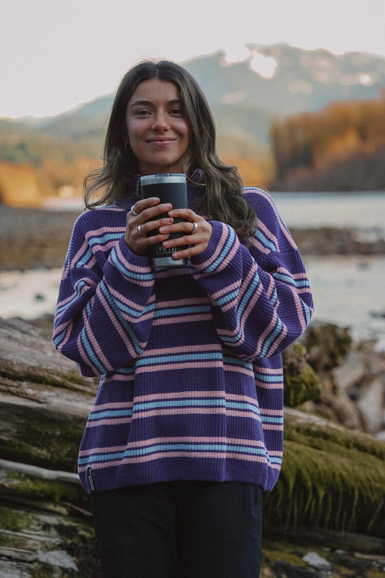 Notice the reckless WOMEN'S ARCTIC DAWN HALF ZIP SWEATER