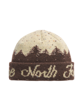 THE NORTH FACE MEN'S CABIN MOUNTAINSCAPE BEANIE SMOKEY BROWN/GRAVEL