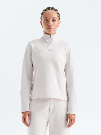 THE NORTH FACE FEMMES CEDAR TRAIL GRID FLEECE 1/4 ZIP WHITE DUNE