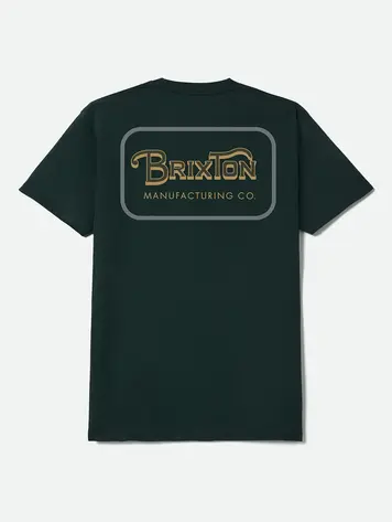 Brixton HOMMES GRADE STANDARD T-SHIRT FOREST GREEN/WASHED COPPER/DAR