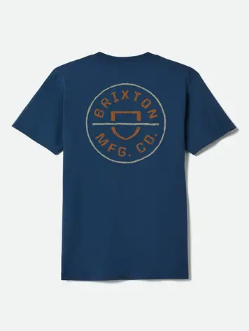 Brixton MEN'S CREST II STANDARD T-SHIRT NAVY/SAND/RUST
