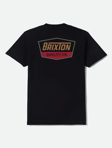Brixton HOMMES REGAL STANDARD T-SHIRT BLACK/DARK SAGE/TOBACCO