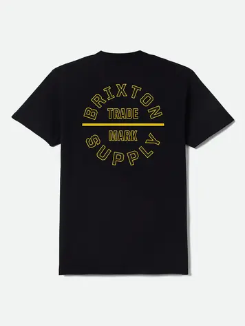 Brixton MEN'S OATH V STANDARD T-SHIRT BLACK/DARK YELLOW
