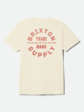 Brixton MEN'S OATH V STANDARD T-SHIRT CREAM/BRICK RED