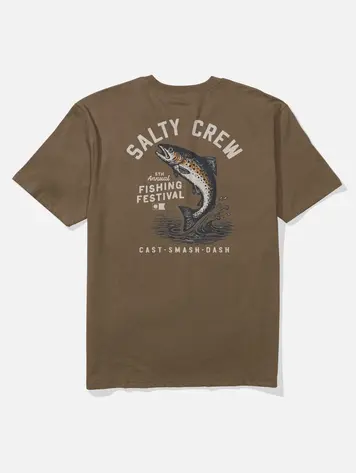 Salty crew MEN'S TROUT CLASSIC CREW TEE SEPIA
