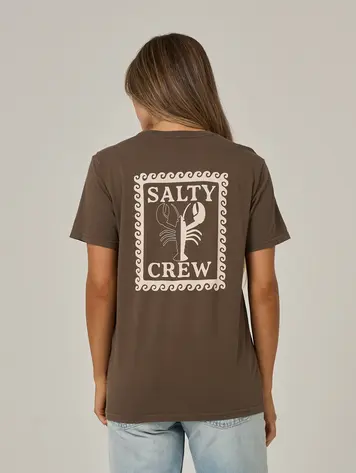 Salty crew WOMEN'S LOBSTER ROLL BOYFRIEND TEE WASHED BROWN