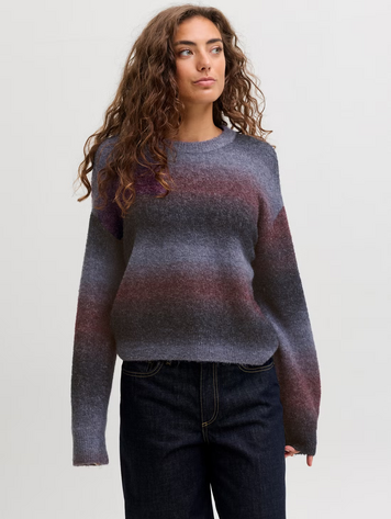JJXX FEMMES AMIRA KNITTED PULLOVER WINETASTING STRIPES/SPACE DYE