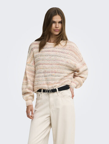 Only WOMEN'S GOLA LS SHORT LOOSE O-NECK PULLOVER PALE DOGWOOD