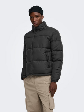Only & Sons MEN'S MAVERICK PUFFER JACKET BLACK/BLACK