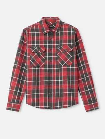 Brixton HOMMES BOWERY FLANNEL WASHED RED/BLACK