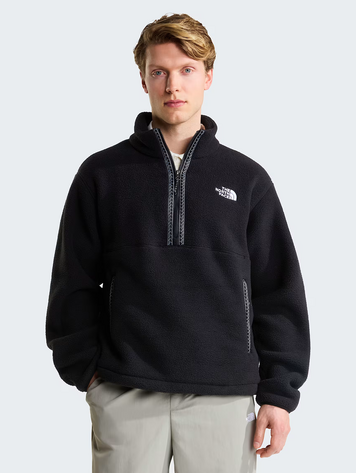 THE NORTH FACE MEN'S TNF FLEESKI 1/4 ZIP PULLOVER FLEECE TNF BLACK/TNF BLACK