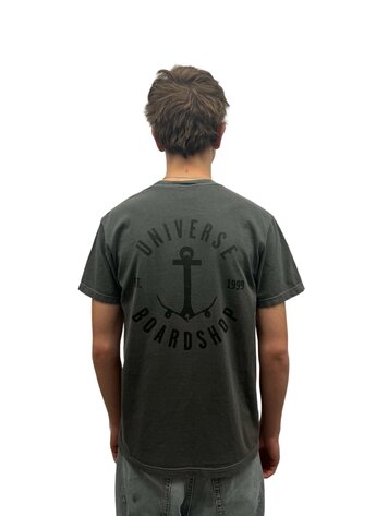 Universe Boardshop ANCRE T-SHIRT PEPPER WASH/BLACK