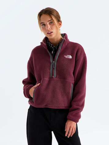 THE NORTH FACE WOMEN'S TNF FLEESKI 1/4 ZIP PULLOVER BURGUNDY CRUSH