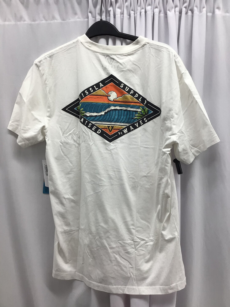 Vissla MEN'S WAVE CHASERS PREMIUM ORGANIC POCKET TEE WHITE