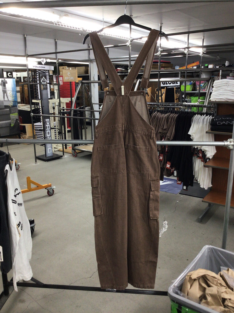 Notice the reckless FEMMES COFFEE BARREL OVERALLS